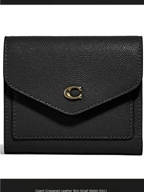 Coach Black Crossgrain Leather Wallet with Gold 'C' Hardware